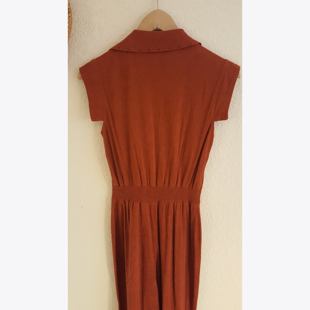 Vintage 60's / 70's Rust brown Velour Jumpsuit - Picture 5 of 10